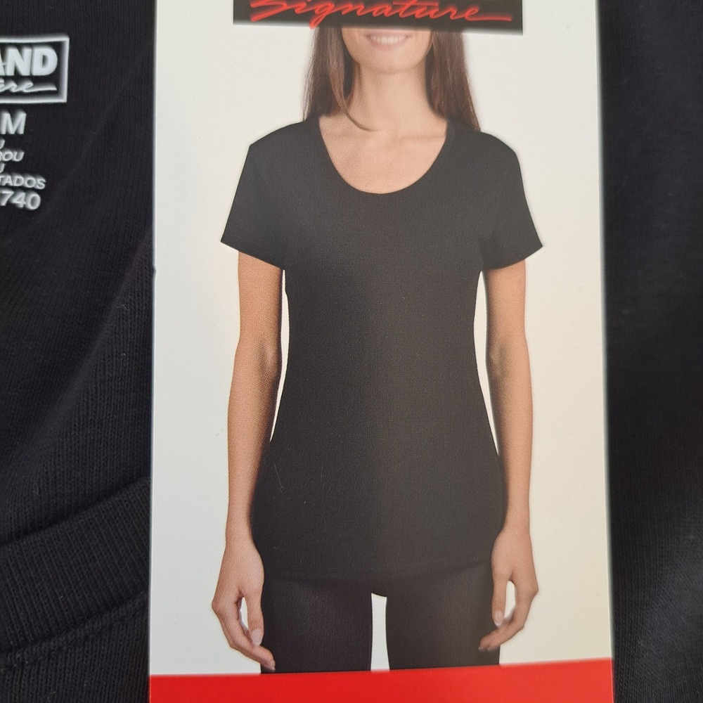 Kirkland Signature Pima Cotton Tee Women Medium Black NWT Short Sleeve‎ 1524-140